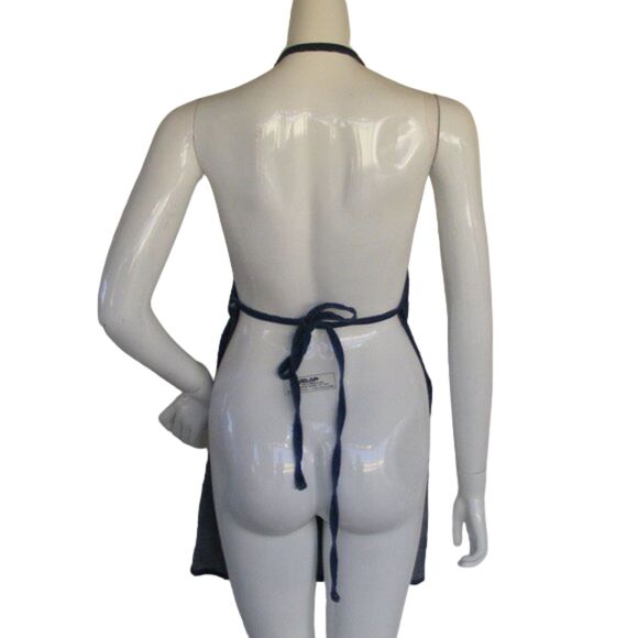 Denim Apron, OS, Embroidered Hot Dog, Strawberry & Grilling man, Adjustable - Picture 3 of 9